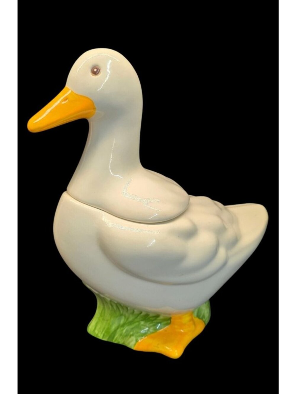 Vtg 12" Metlox Sir Francis Drake Duck Cookie Jar USA Cottage Core Country Goose